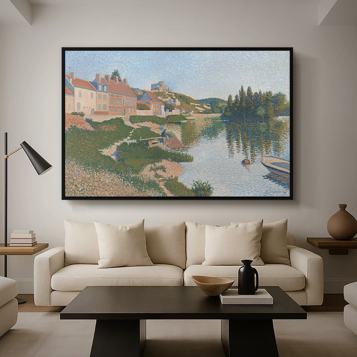 Les Andelys, Côte d'Aval, 1886 - Floater Framed Canvas Print