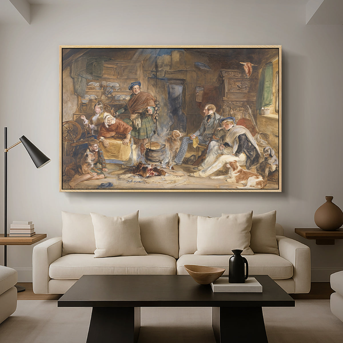Highland Hospitality, 1832 - Floater Framed Canvas Print