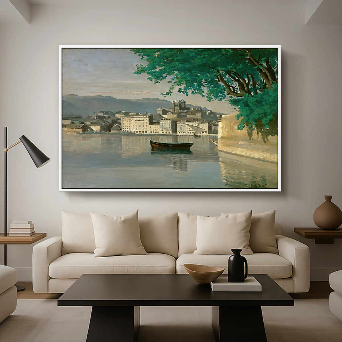 Geneva View of Part of the City, c. 1834-1835 - Floater Framed Canvas Print