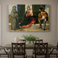 Canvas art print featuring Madonna and child seated with two saints in architectural devotional scene, showcased as a statement wall artwork