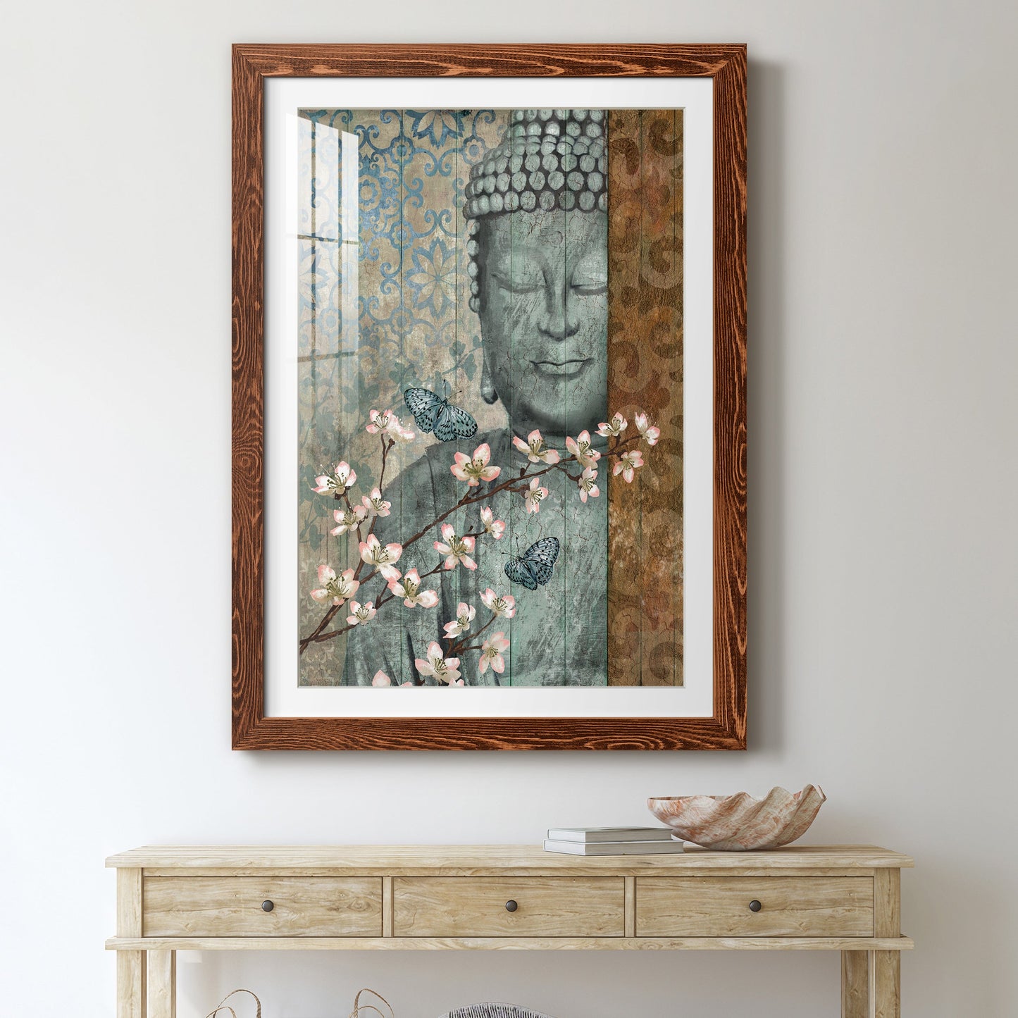 Buddha - Premium Framed Print - Distressed Barnwood Frame - Ready to Hang