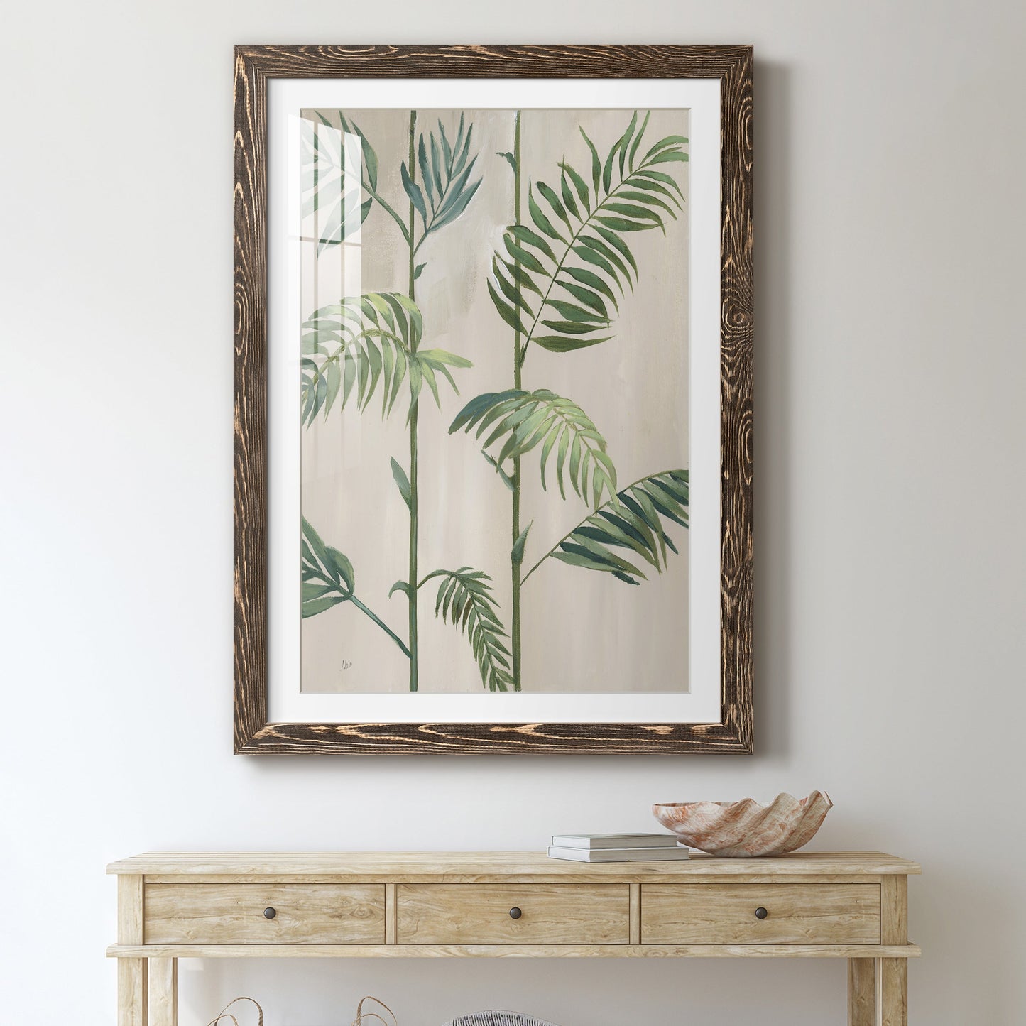 Modern Fronds I - Premium Framed Print - Distressed Barnwood Frame - Ready to Hang