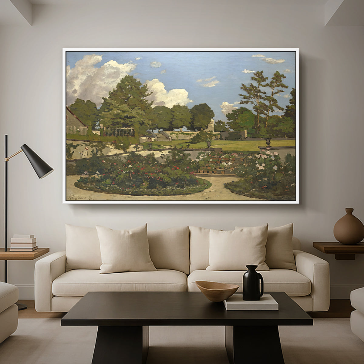 The Painter's Garden at Saint-Privé, 1886 - Floater Framed Canvas Print