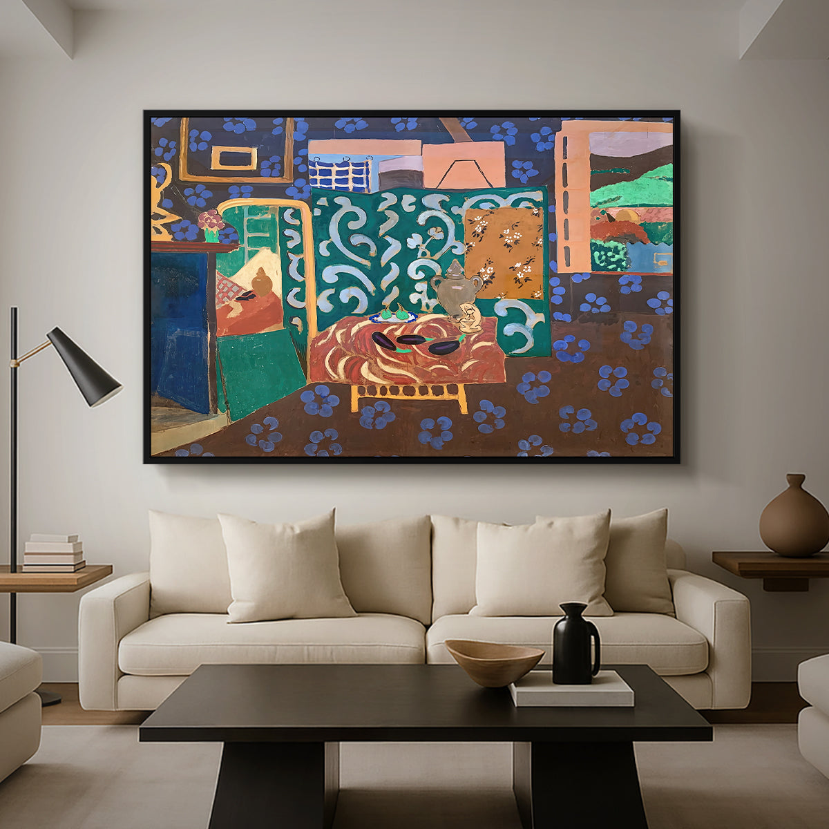 Interior with Aubergines, 1911 - Floater Framed Canvas Print