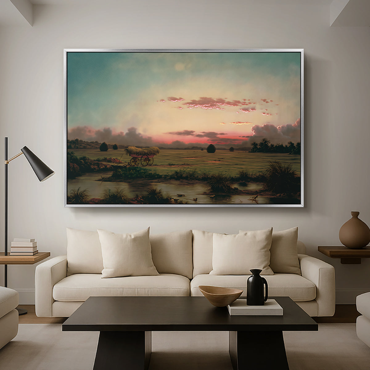 The Marshes at Rhode Island, 1866 - Floater Framed Canvas Print