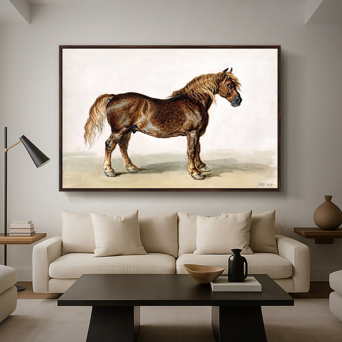 A Cart-Horse - Floater Framed Canvas Print
