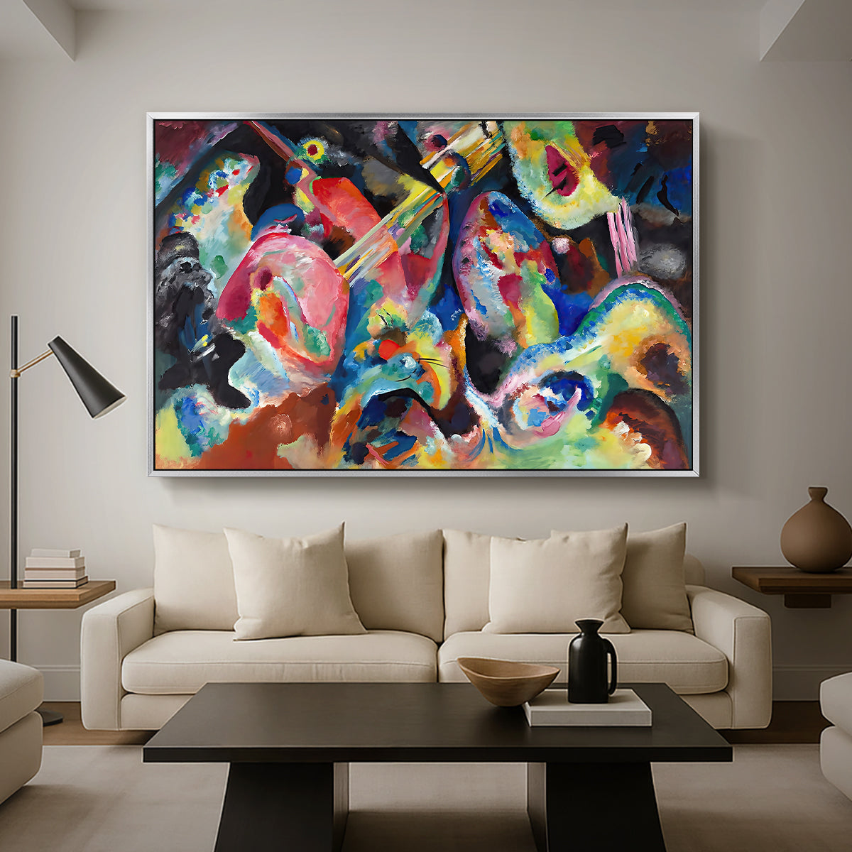 Improvisation. Deluge, 1913 - Floater Framed Canvas Print