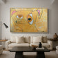 Cubist Dog with Stars (Student Art) - Floater Framed Canvas Print