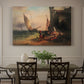Canvas art print featuring a family gathered near boats and water, showcased as a statement wall artwork