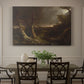 Canvas art print featuring a swirling tornado cutting through forest landscape with dark storm clouds, showcased as a statement wall artwork