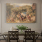 Canvas art print featuring figures working among animals in vineyard landscape, showcased as a statement wall artwork