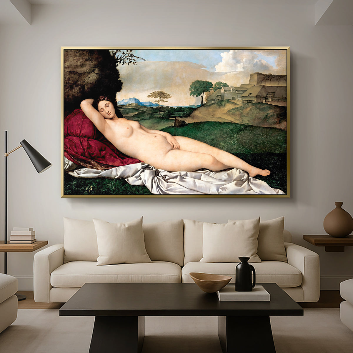 Sleeping Venus, c. 1510 - Floater Framed Canvas Print