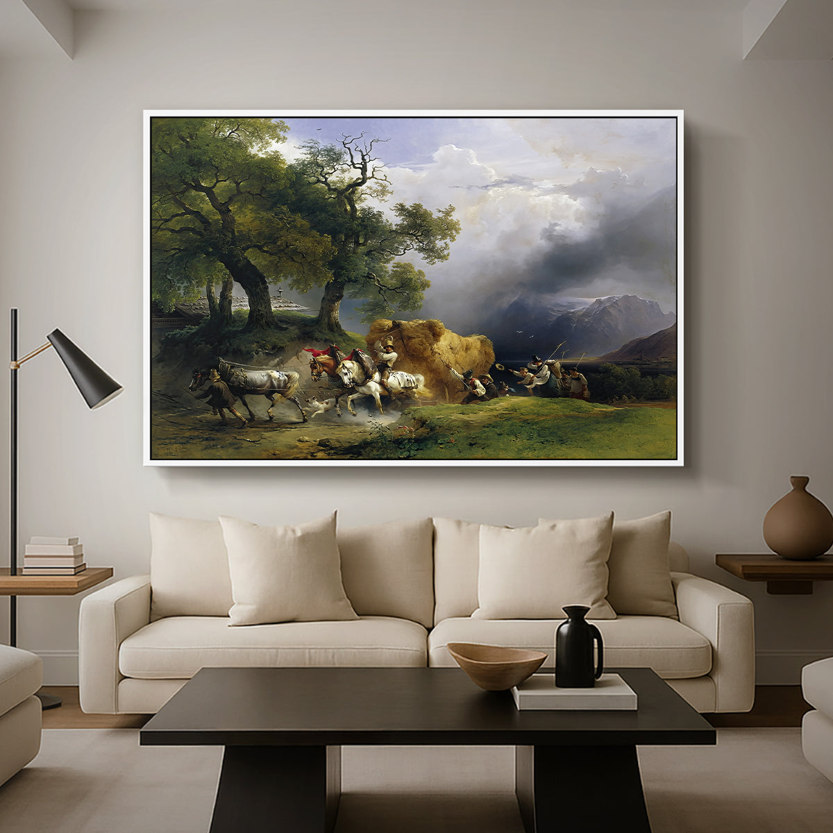 The Harvest Wagon (Der Heuwagen), c. 1850 - Floater Framed Canvas Print