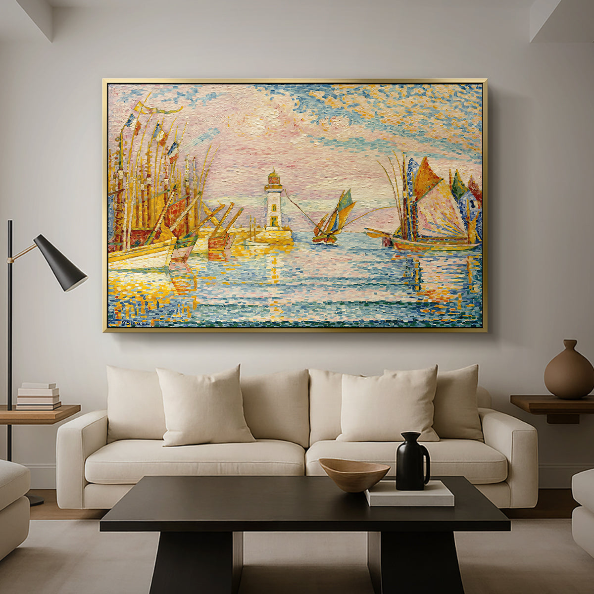 The Lighthouse at Groix, 1925 - Floater Framed Canvas Print