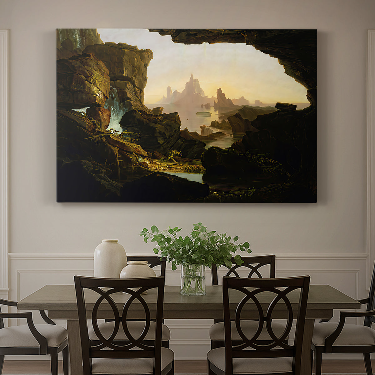 Canvas art print featuring a landscape emphasizing journey and environment, showcased as a statement wall artwork