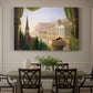 Canvas art print featuring a grand architectural fantasy with multiple historical structures in unified composition, showcased as a statement wall artwork