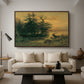 Wallowing Deer on the Shore of a Mountain Lake, c. 1850 - Floater Framed Canvas Print