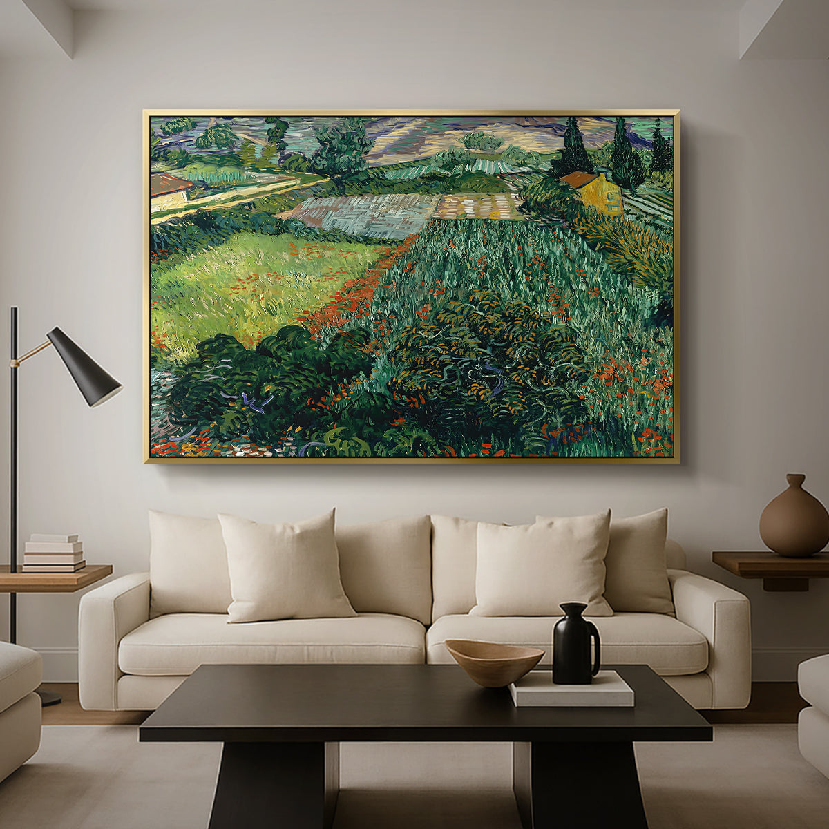 Field with Poppies, Saint-Rémy, 1889 - Floater Framed Canvas Print