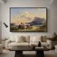 Shepherds and Cattle on Lake Attersee, 1852 - Floater Framed Canvas Print