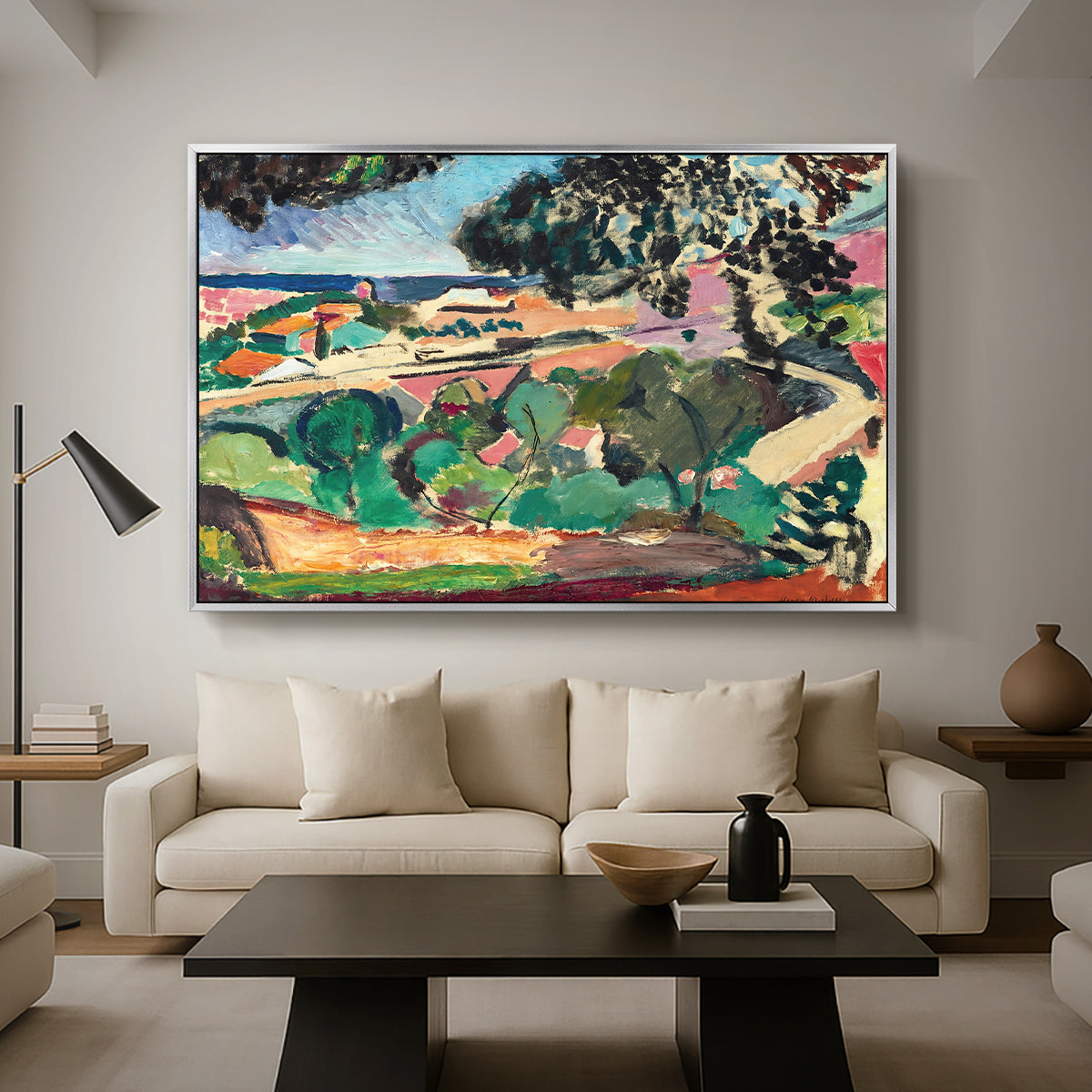 Landscape at Collioure, 1907 - Floater Framed Canvas Print