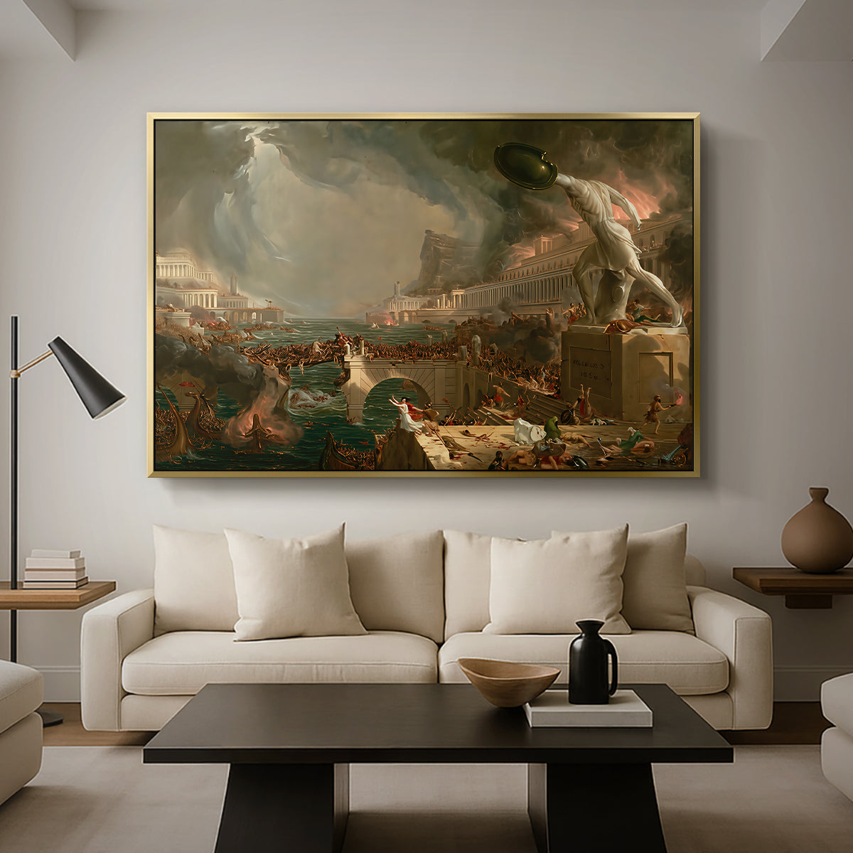 The Course of Empire: Destruction, 1836 - Floater Framed Canvas Print