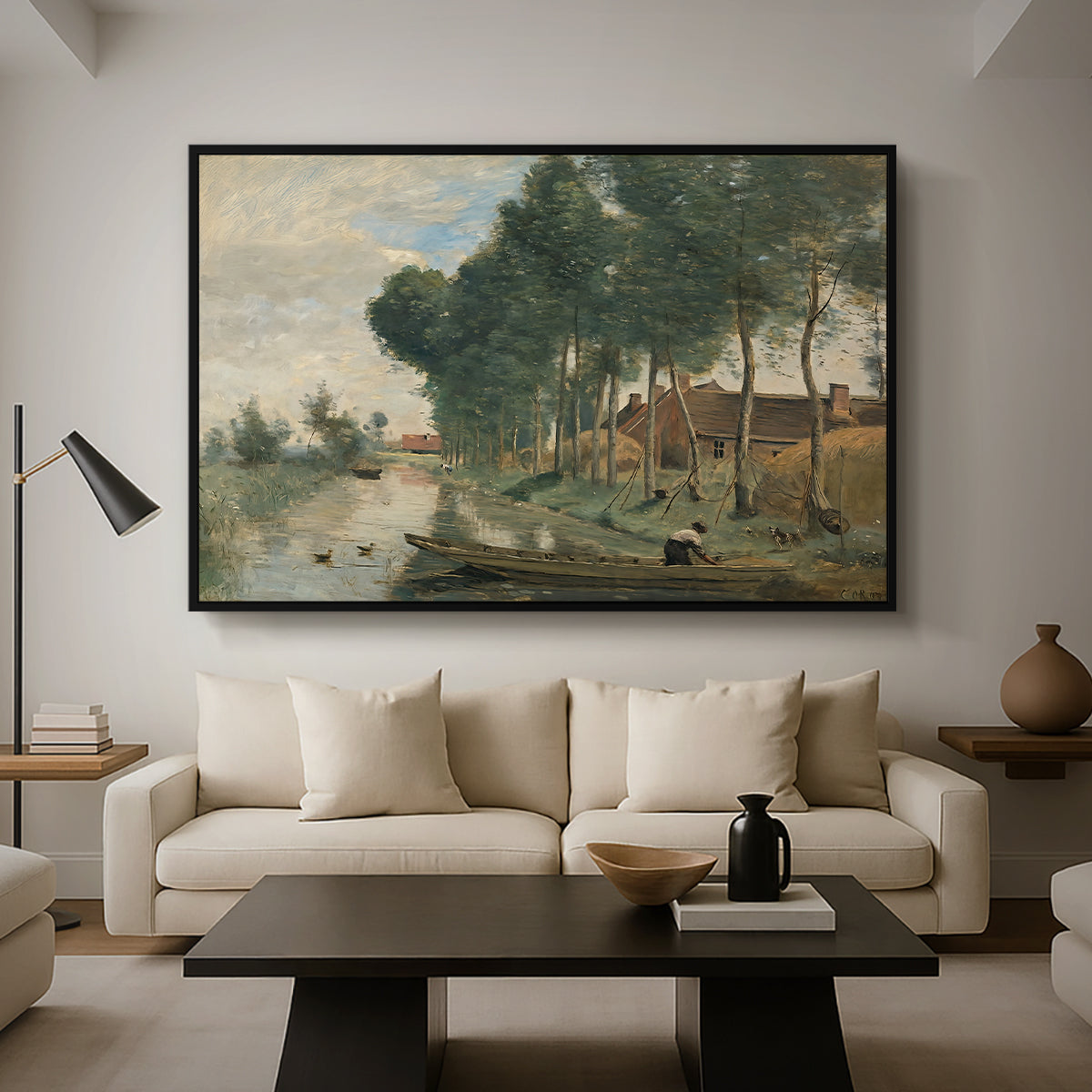 Landscape at Arleux-du-Nord, c. 1871-1874 - Floater Framed Canvas Print