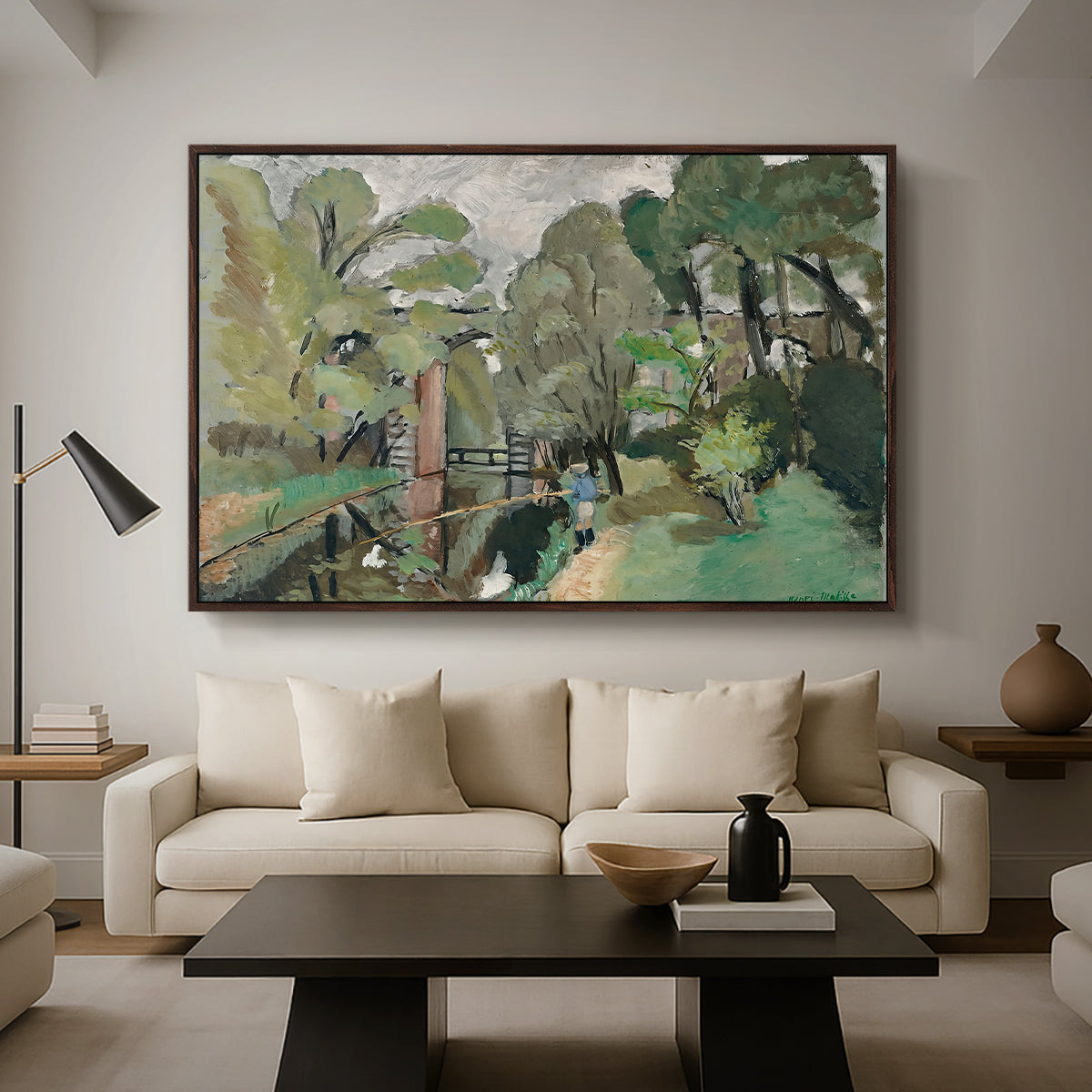 The Little Fisherman, Maintenon, 1918 - Floater Framed Canvas Print