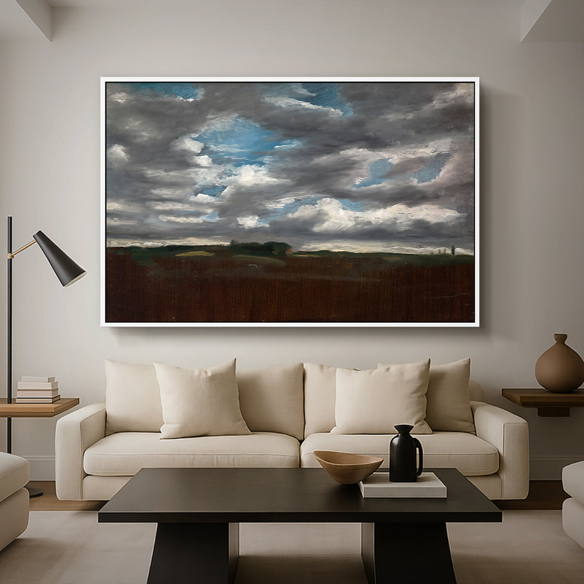 Extensive Landscape with Grey Clouds, c. 1821-1822 - Floater Framed Canvas Print