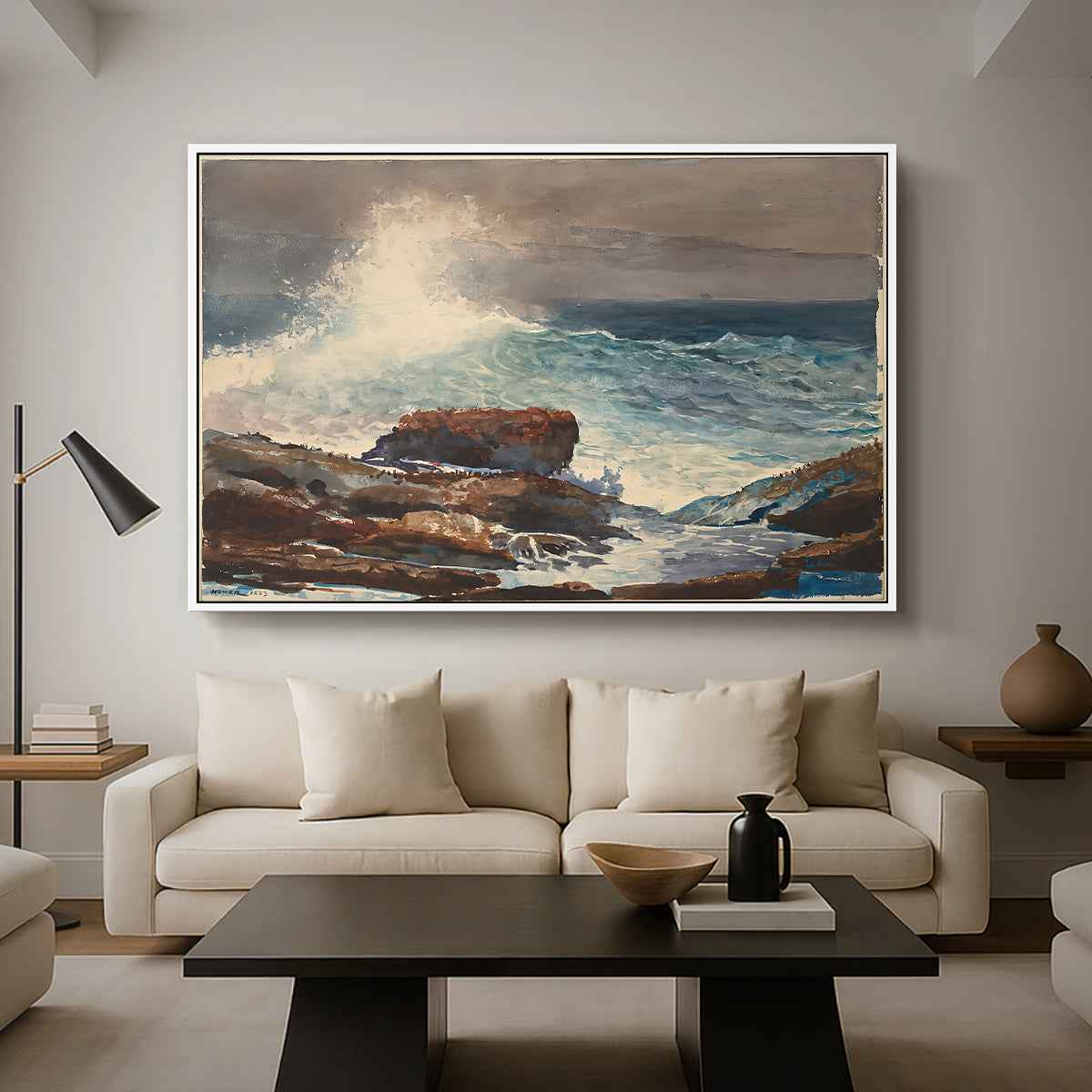 Incoming Tide, Scarboro, Maine, 1883 - Floater Framed Canvas Print