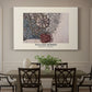 Canvas art print featuring a repeating pattern of intertwining vines, leaves, and flowers arranged in dense textile design, showcased as a statement wall artwork