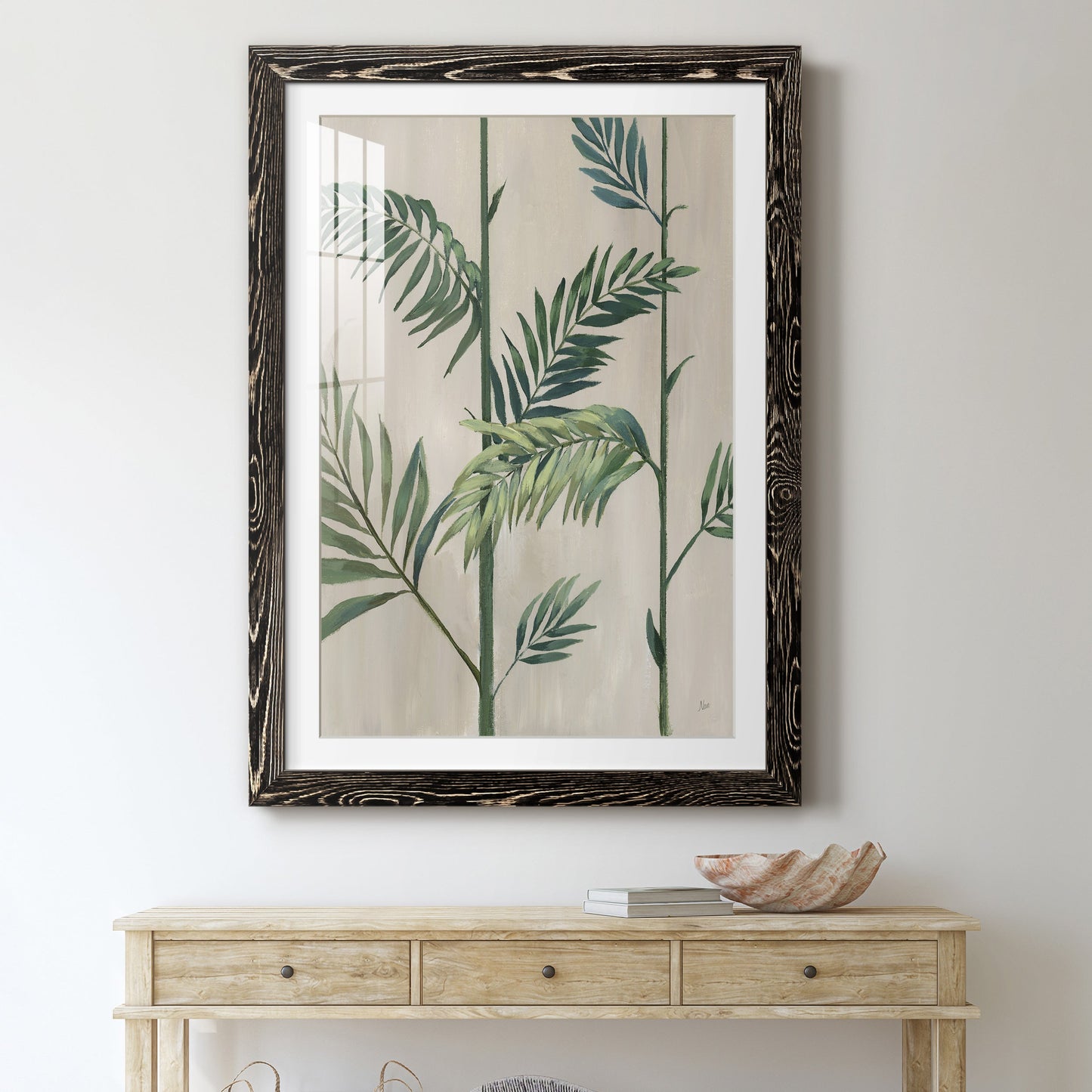 Modern Fronds II - Premium Framed Print - Distressed Barnwood Frame - Ready to Hang