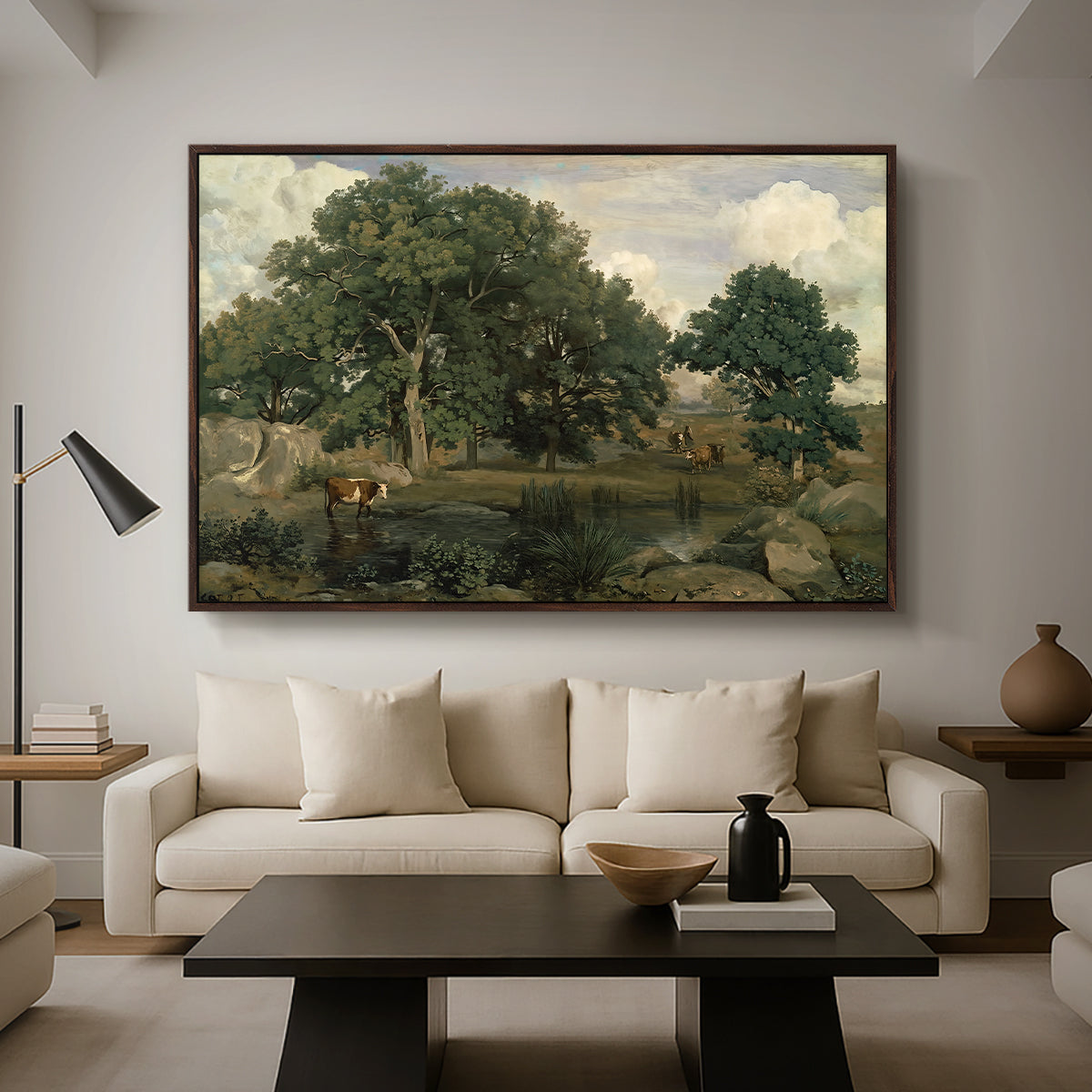 Forest of Fontainebleau, 1846 - Floater Framed Canvas Print