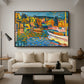 Study for Autumn Landscape with Boats, 1908 - Floater Framed Canvas Print