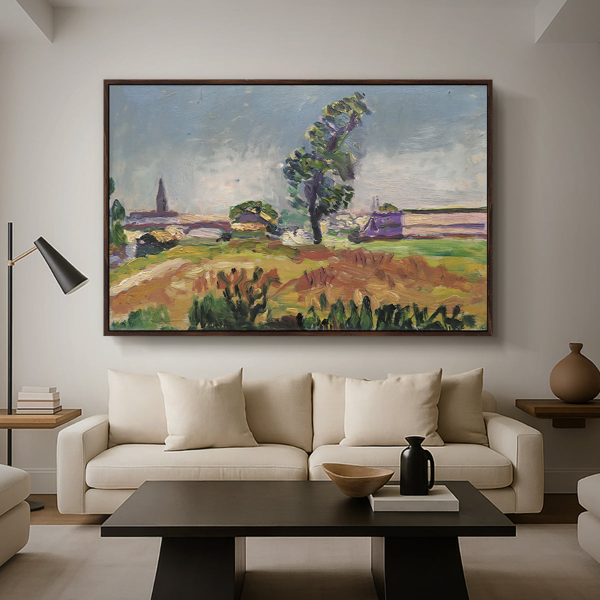 Landscape Around Toulouse, The Bridge of the Young Ladies, 1898 - Floater Framed Canvas Print