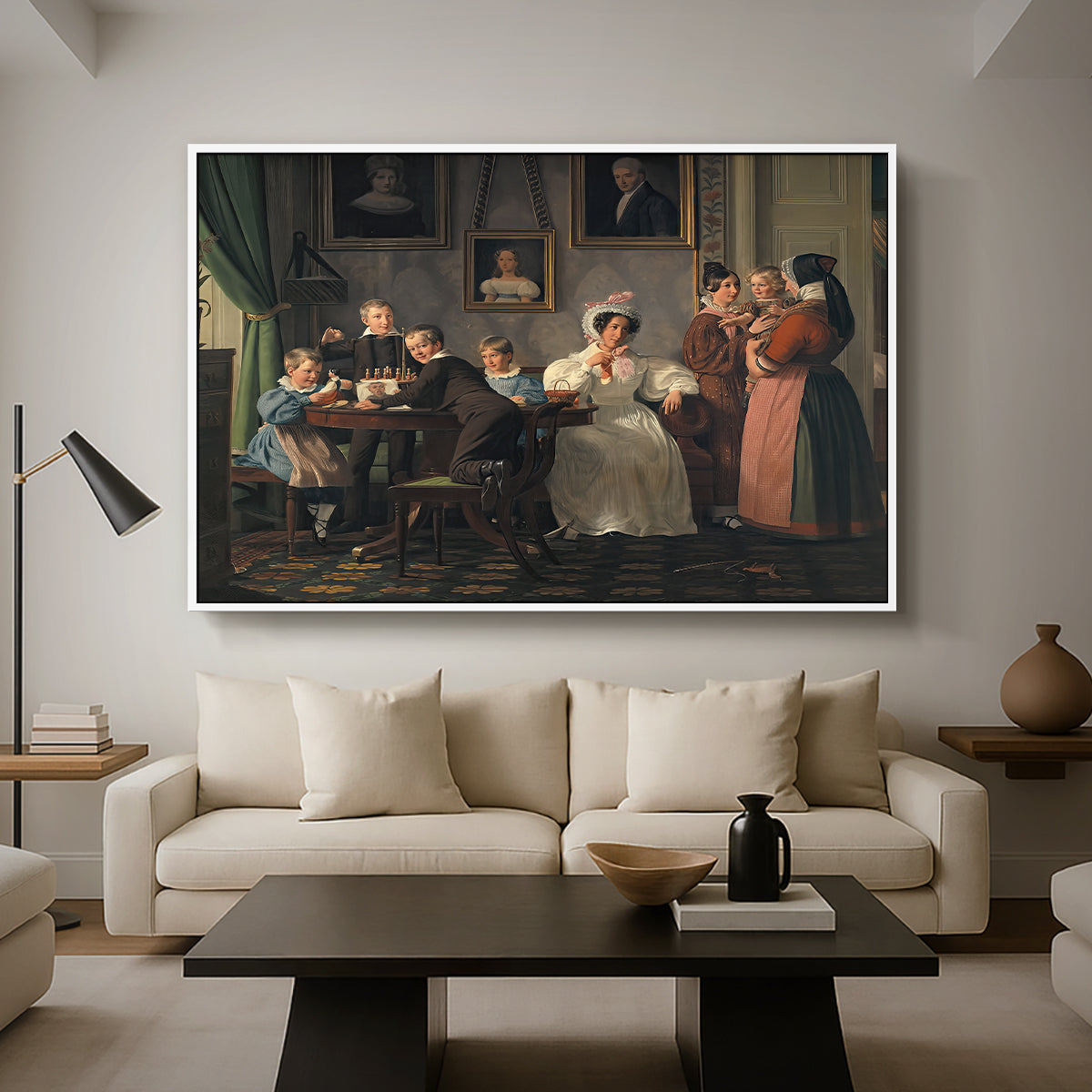 The Waagepetersen Family, 1836 - Floater Framed Canvas Print