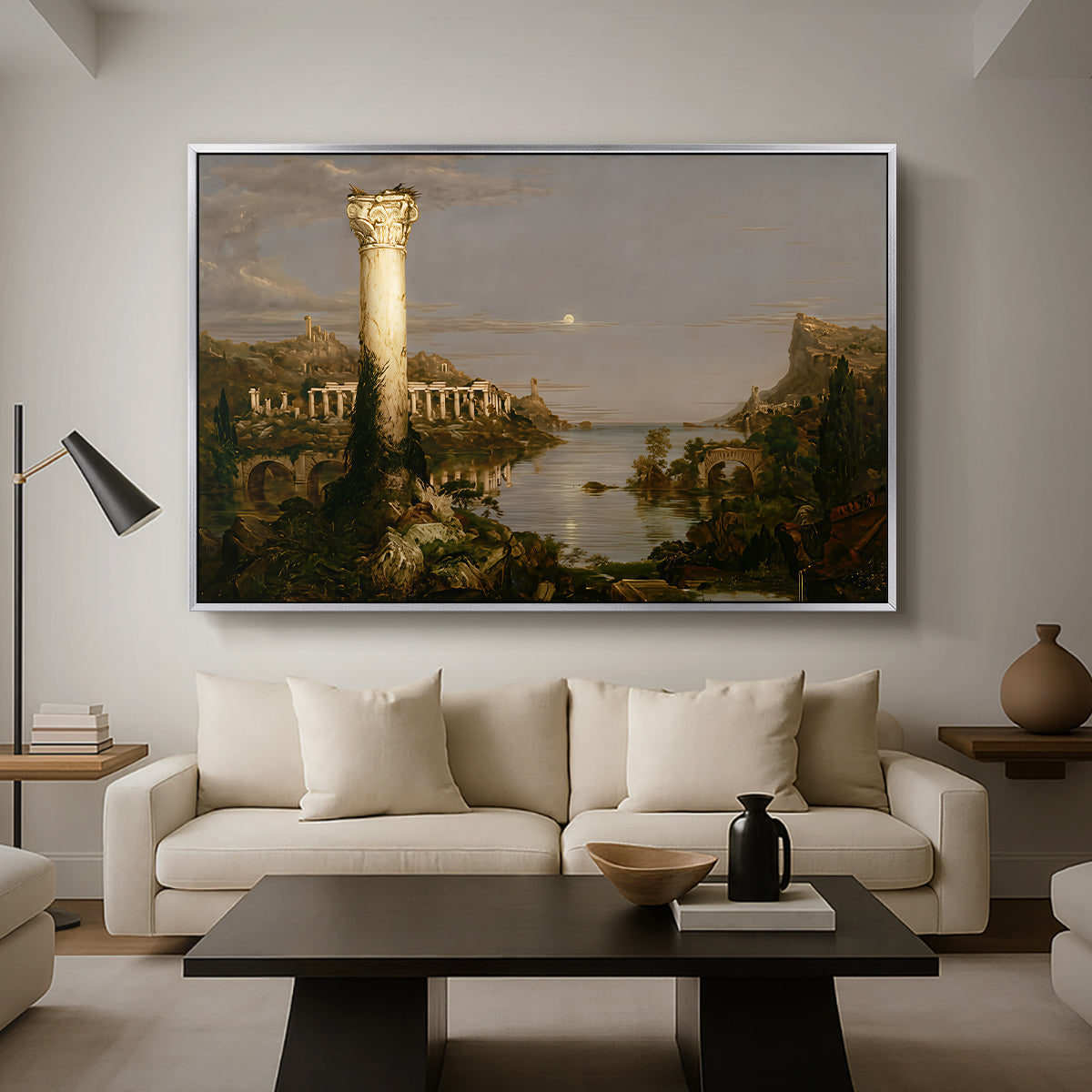 The Course of Empire: Desolation, 1836 - Floater Framed Canvas Print