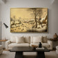 Winter Landscape with Skaters and Bird Trap, 1565 - Floater Framed Canvas Print