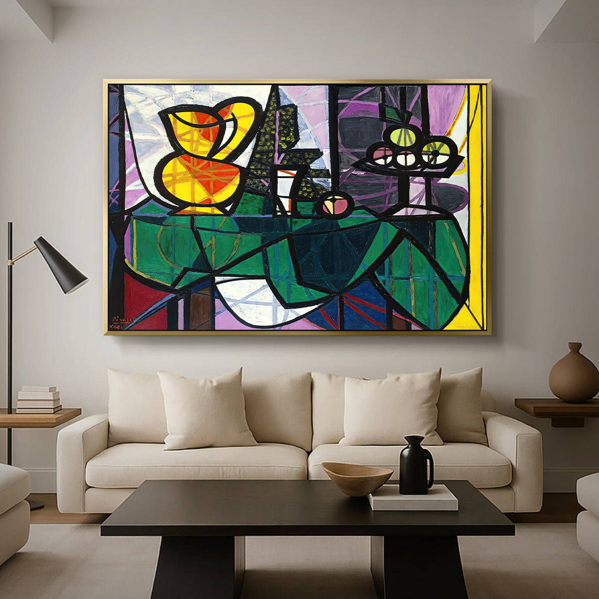 Pitcher and Bowl of Fruit, 1931 - Floater Framed Canvas Print