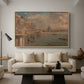 Somerset House Terrace from Waterloo Bridge, c. 1819 - Floater Framed Canvas Print