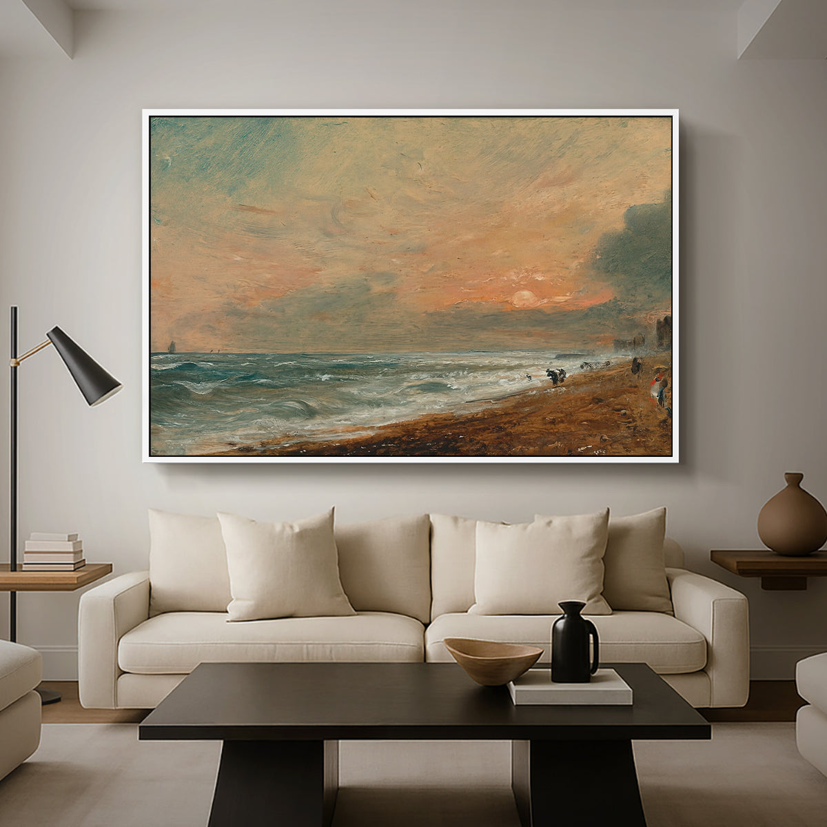 Hove Beach, c. 1824-1826 - Floater Framed Canvas Print
