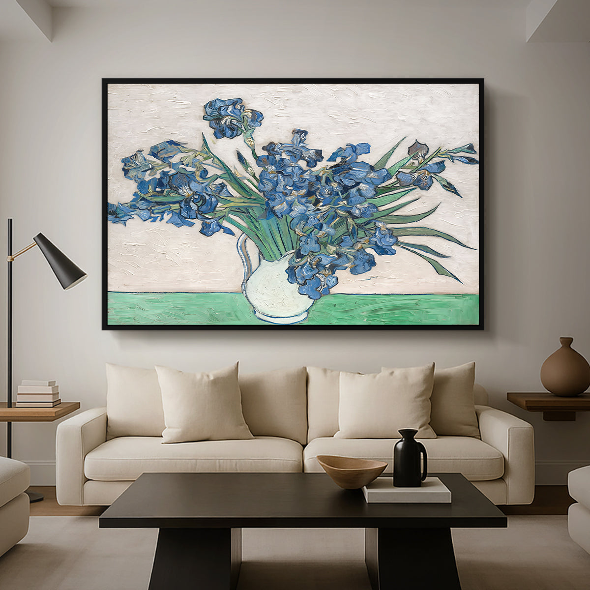 Irises, 1890 - Floater Framed Canvas Print