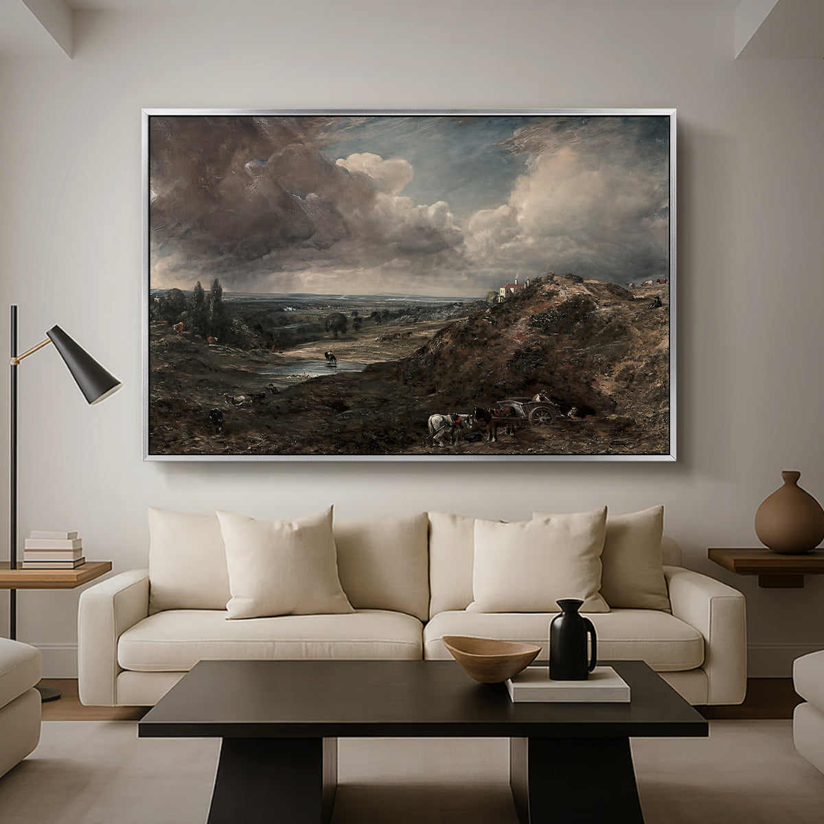 Branch Hill Pond, Hampstead Heath, c. 1828 - Floater Framed Canvas Print
