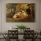 Canvas art print featuring dogs confronting each other in dramatic outdoor scene, showcased as a statement wall artwork