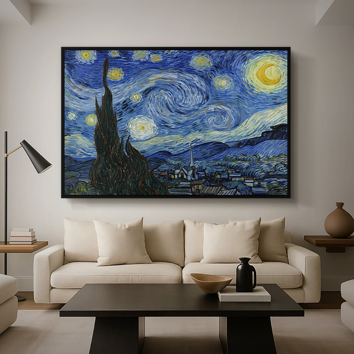 The Starry Night, 1889 - Floater Framed Canvas Print