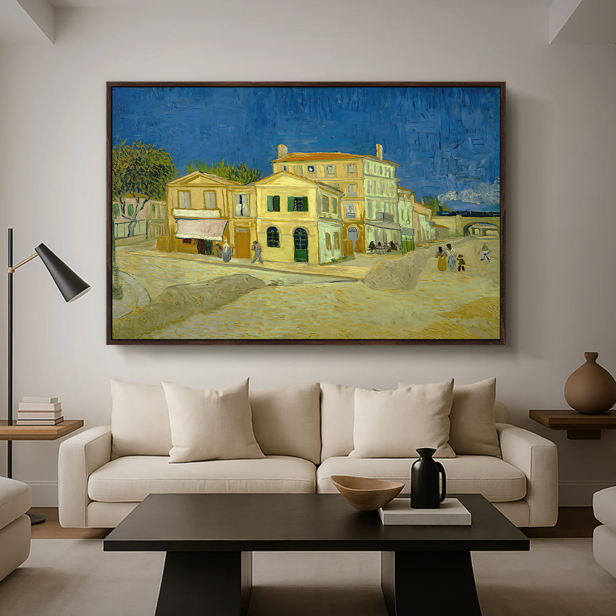 The Yellow House (The Street), 1888 - Floater Framed Canvas Print