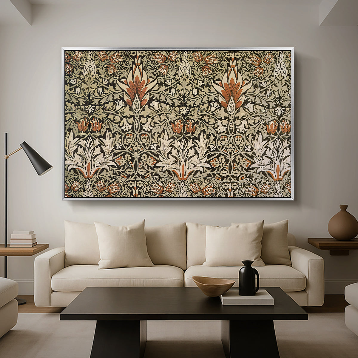 Snakeshead - Charcoal/Spice, c. 1876 - Floater Framed Canvas Print