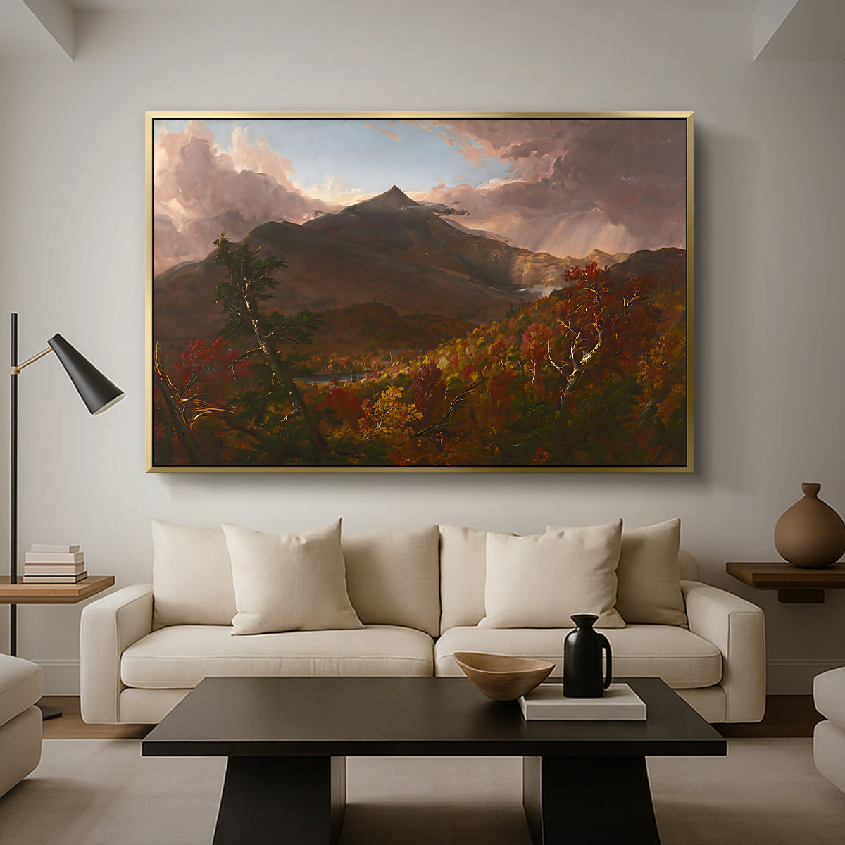 View of Schroon Mountain, Essex County, New York, After a Storm, 1838 - Floater Framed Canvas Print