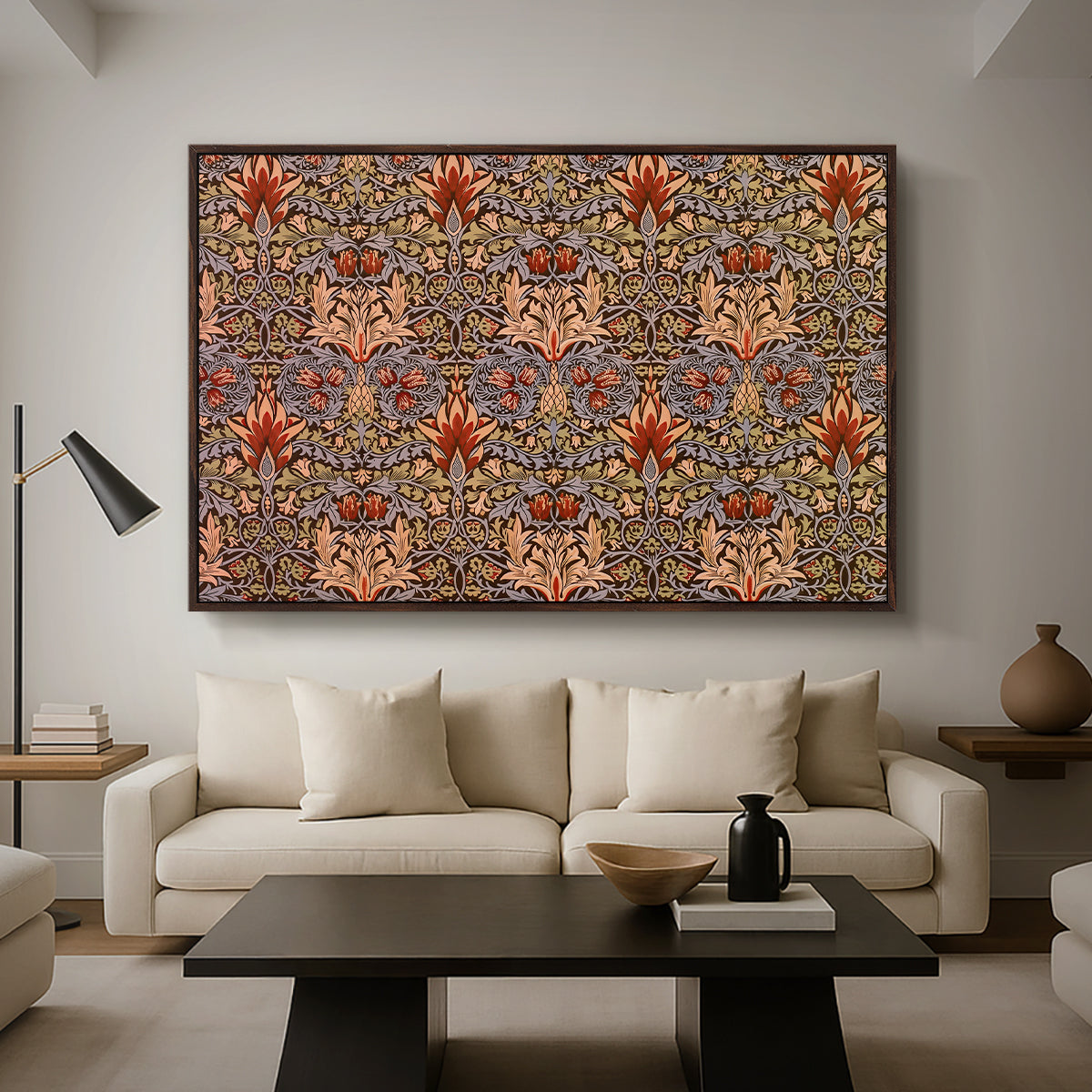 Snakeshead - Red/Cumin, c. 1876 - Floater Framed Canvas Print