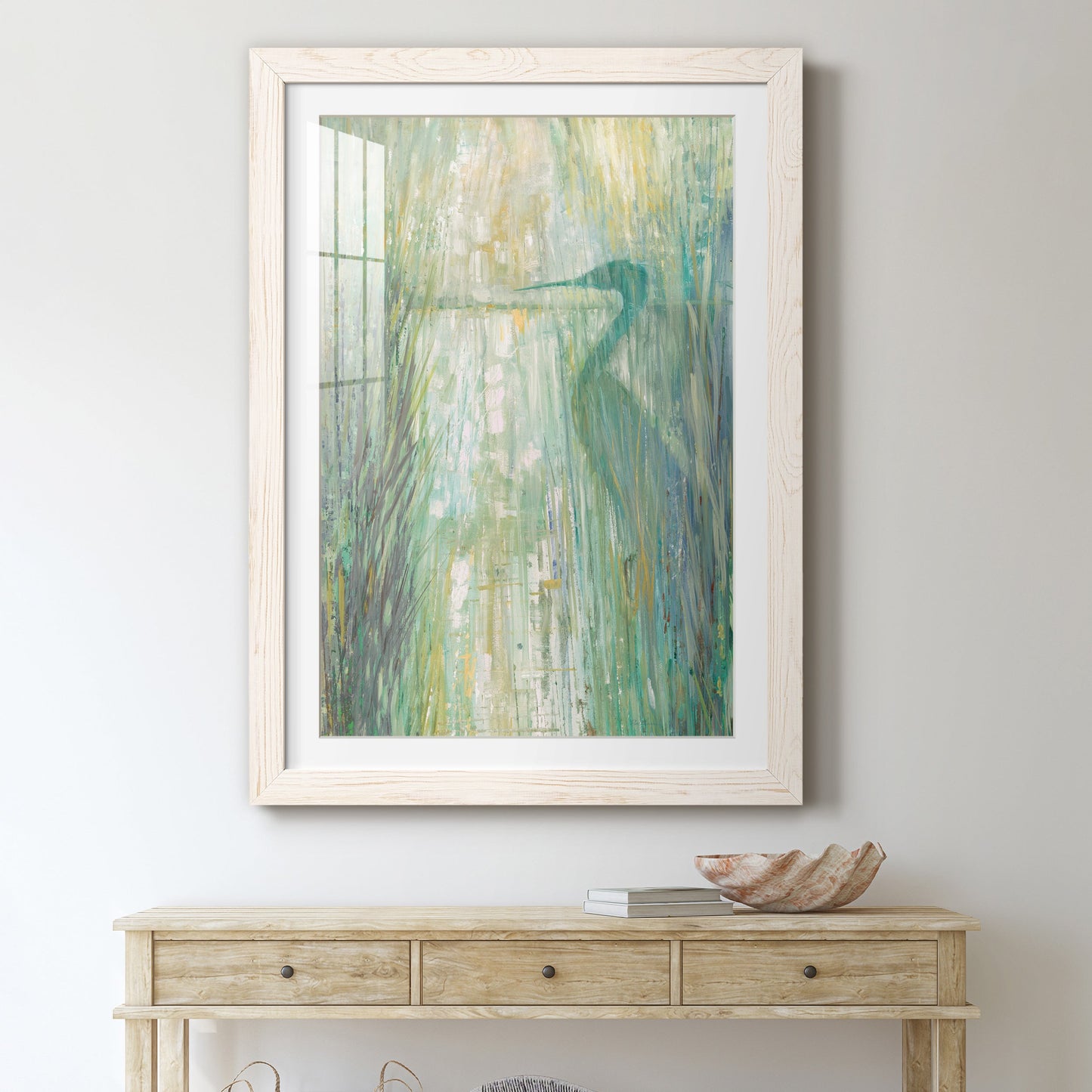 Morning Egret II - Premium Framed Print - Distressed Barnwood Frame - Ready to Hang