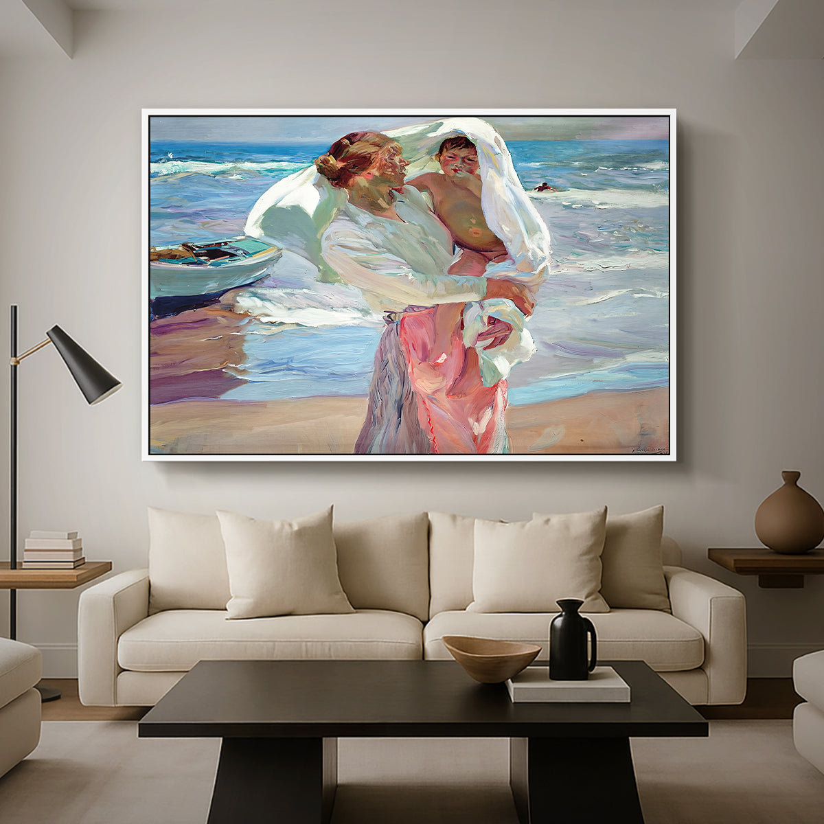 After Bathing, 1915 - Floater Framed Canvas Print